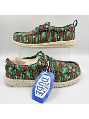 Hey Dude Wally Fishmas Sweater Slipon Sneaker Boat Shoes Mens Size 8 44347-3AP